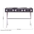 Kensington Townhouse Console Table - 3 Drawer - Black and White Leather