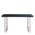 Kerala Console Table - Black Glass with Silver Base
