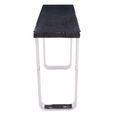 Kerala Console Table - Black Glass with Silver Base