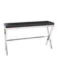 Kerala Console Table - Black Glass with Silver Cross Base
