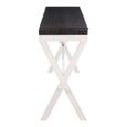 Kerala Console Table - Black Glass with Silver Cross Base