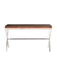 Kerala Console Table - Clear Glass with Silver Cross Base