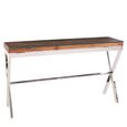 Kerala Console Table - Clear Glass with Silver Cross Base