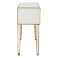 Knightsbridge Console Table - 5 Drawer - Mirrored with Gold Trim