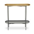 Korba Console Table - Oval - Grey and Gold Metal