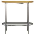 Korba Console Table - Oval - Grey and Gold Metal