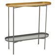 Korba Console Table - Oval - Grey and Gold Metal