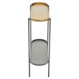 Korba Console Table - Oval - Grey and Gold Metal