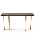 Lena Console Table - Dark Wood and Gold