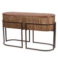 Hunter Console Table - Wood and Metal - Fluted - Oval