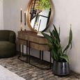 Hunter Console Table - Wood and Metal - Fluted - Oval