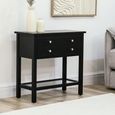 Lindon Console Table - 2 Drawer - Small - Black
