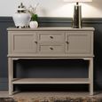 Lindon Hall Table - 2 Door - 2 Drawer - Taupe
