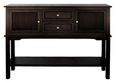 Lindon Hall Table - 2 Door - 2 Drawer - Walnut Brown - Gold Handles