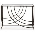 Logan Console Table - Mirrored with Black Metal