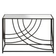 Logan Console Table - Mirrored with Black Metal