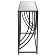 Logan Console Table - Mirrored with Black Metal