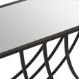 Logan Console Table - Mirrored with Black Metal
