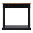 Loire Console Table - 1 Drawer - Black and Oak