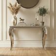 Louis Grey Marble and Chrome Console Table