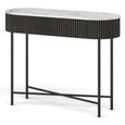Lucas Black Console Table - Fluted - White Marble Top