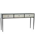 Luxor Console Table - Black and Grey Pine Wood - 3 Drawer