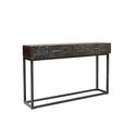 Macedonia Console Table - Carved Dark Mango Wood - 2 Drawer