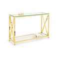 Miami Console Table - 120cm - Glass and Gold