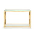 Miami Console Table - 120cm - Glass and Gold