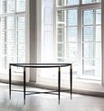 Harlinne Console Table - Clear Glass and Black - Half Moon