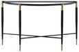Harlinne Console Table - Clear Glass and Black - Half Moon