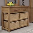 Opus Console Table with Baskets - 2 Drawer - Oak