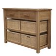 Opus Console Table with Baskets - 2 Drawer - Oak