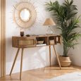 Noah Console Table - 110cm - Oak and Rattan