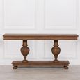 Rustic French Style Column Console Table - Carved