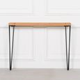 Rustic Pine Wood Console Table - Hairpin Legs