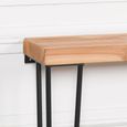 Rustic Pine Wood Tall Console Table - Hairpin Legs