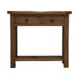 Rustic Oak Console Table - 2 Drawer - Oak