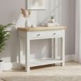 Salcombe Console Table - 2 Drawer - Grey Oak