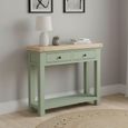 Salcombe Console Table - 2 Drawer - Sage Oak