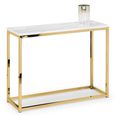 Scala Console Table - 100cm - White Marble Effect and Gold