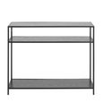 Seaford Console Table - with Shelves - Black Melamine and Metal