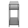 Seaford Console Table - with Shelves - Black Melamine and Metal
