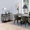 Seaford Console Table - with Shelves - Black Melamine and Metal