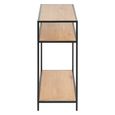 Seaford Console Table - with Shelves - Oak and Black Metal