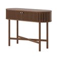 Soho Console Table - 2 Door - Slatted Oval - Dark Oak
