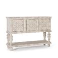 Spezia Console Table - White Carved Mango Wood - 3 Door