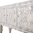 Spezia Console Table - White Carved Mango Wood - 3 Door