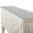 Spezia Console Table - White Carved Mango Wood - 3 Door
