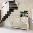 Spezia Console Table - White Carved Mango Wood - 3 Door